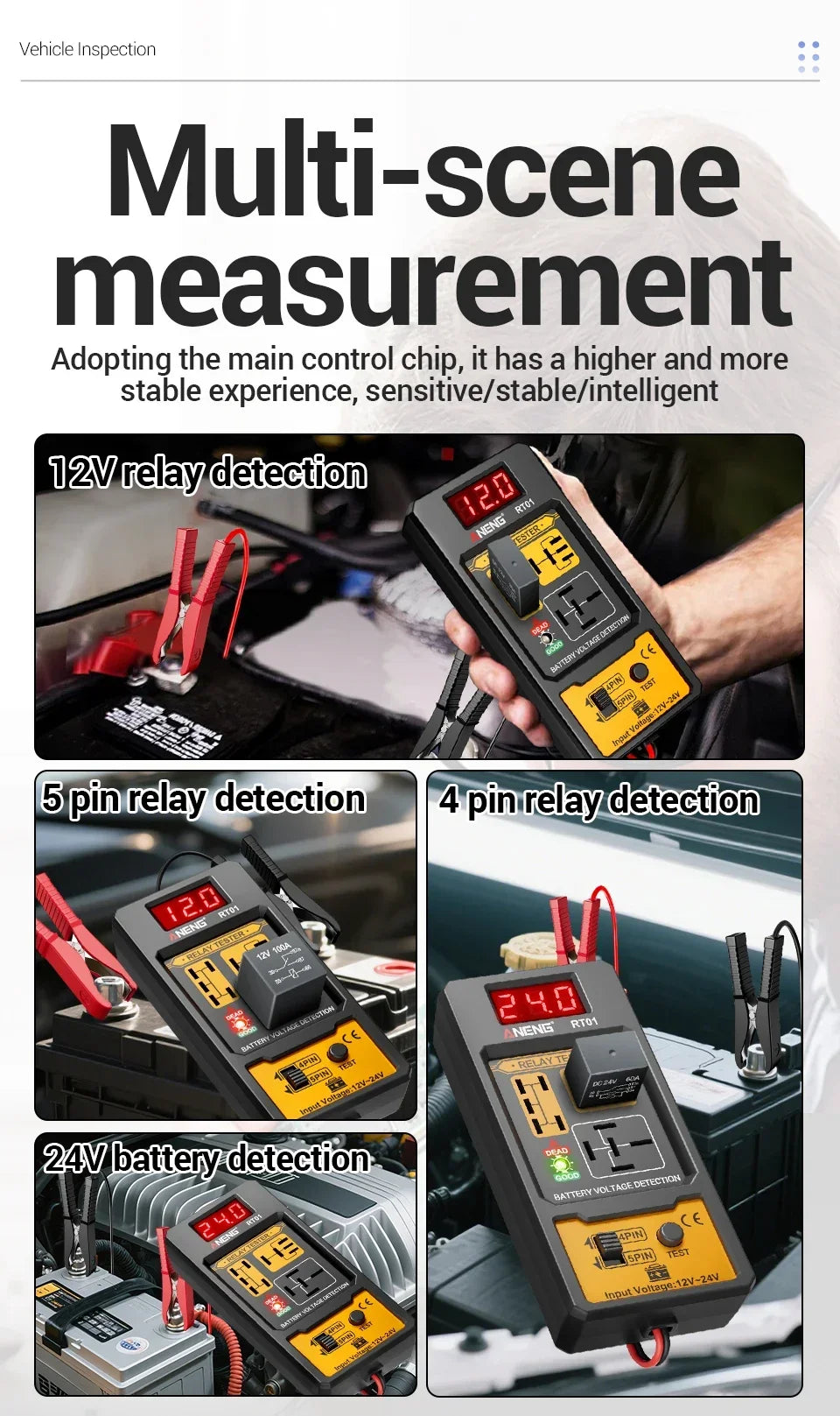 Digital 12V/24V Car Relay Tester