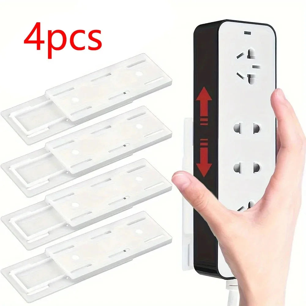 Self-Adhesive Power Strip Holders (4 Pcs)