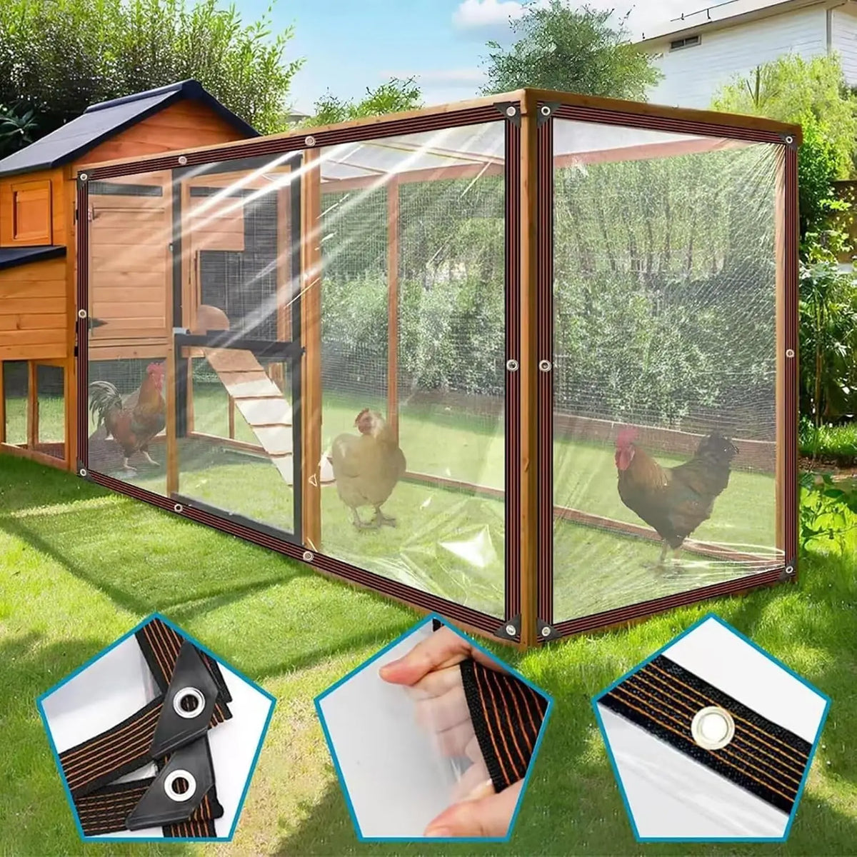 Clear Waterproof Tarp with Grommets
