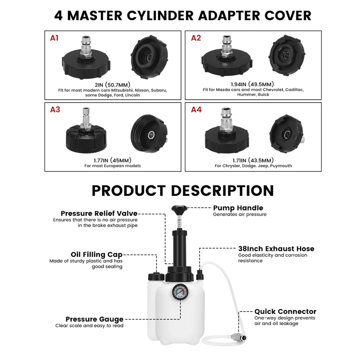 Vacuum Brake Fluid Bleeder Kit (3L)