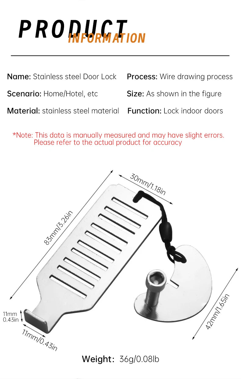 Portable Travel Door Lock