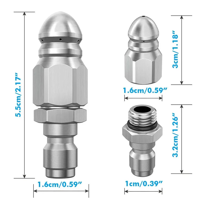 Sewer Jetter Nozzle – Clears Clogs Fast