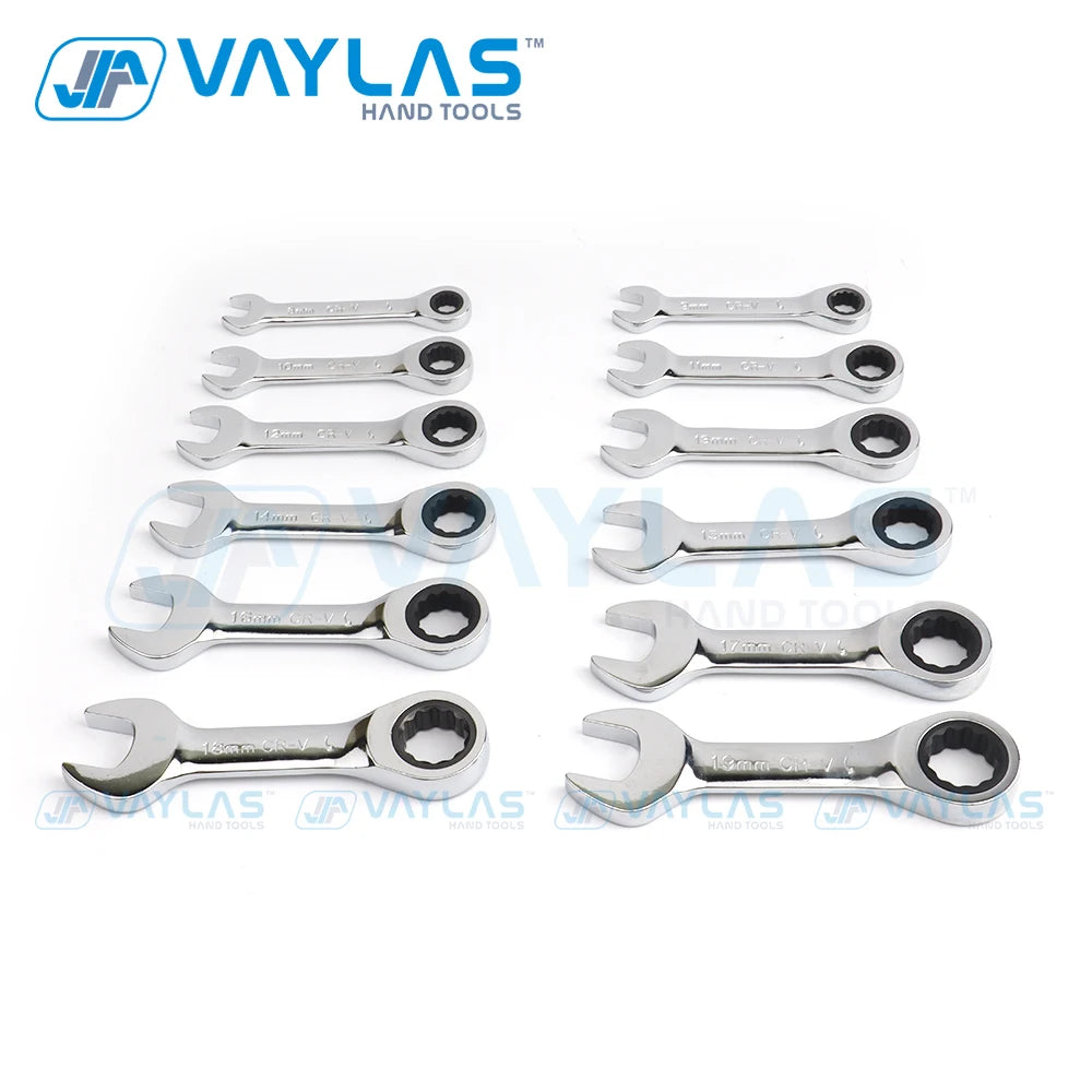 Ultra-Slim Mini Ratchet Wrench (6–19mm)